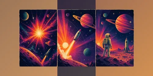 Retro Scifi Space Posters generated by chatgpt-image
