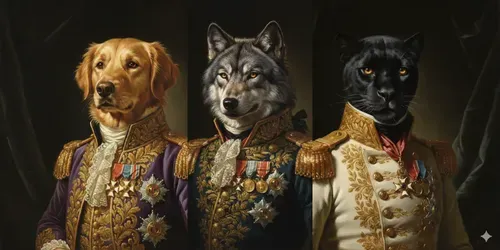 Regal 18thcentury Feline Portraits generated by gemini-image