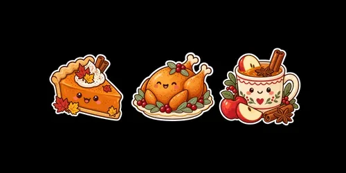 Cute Thanksgiving Stickers generated by chatgpt-image