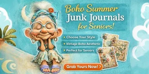 Boho Summer Seniors Junk Journals generated by midjourney