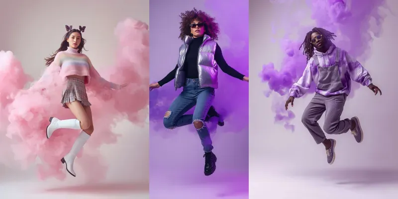 Dynamic 90s Streetwear Midair Portraits generated by undefined