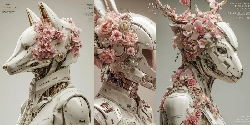 Cyber Floral Fashiontech Portraits generated by undefined