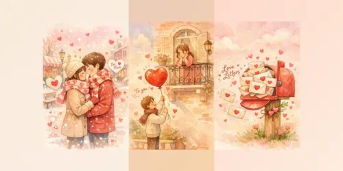 Valentine Love Illustrations generated by chatgpt-image