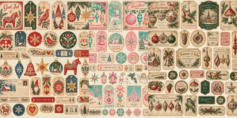 Christmas Ornament Ephemera Sets
