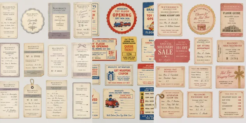 Department Store Ephemera Sheets generated by undefined