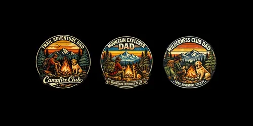 Dog Dad Hiking Campfire Club Tshirts generated by chatgpt-image