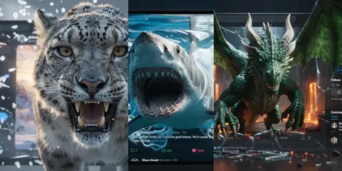 3D Screen Breakouts generated by grok-video
