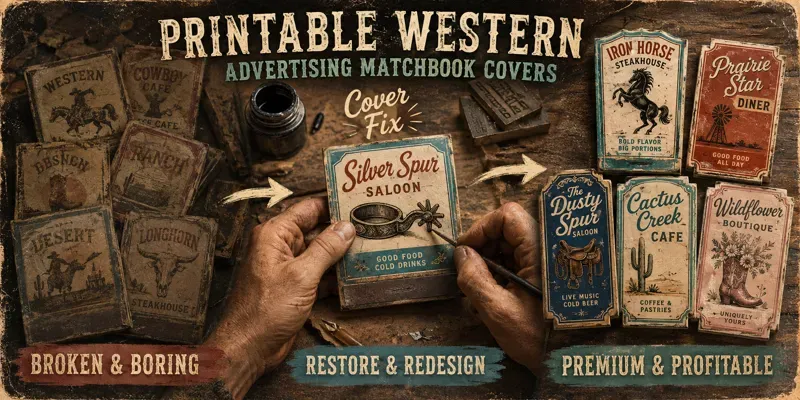 Western Advertising Matchbook Covers generated by undefined
