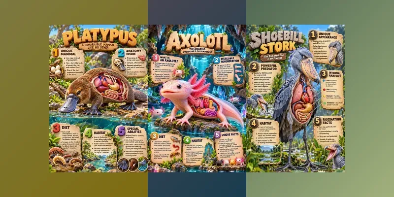3D Anatomical Animal Infographic Posters