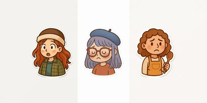 Cute Expression Character Stickers generated by undefined