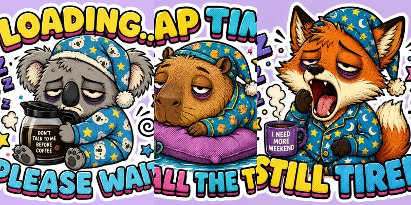 Sleepy Grumpy Animal Sticker Art generated by undefined
