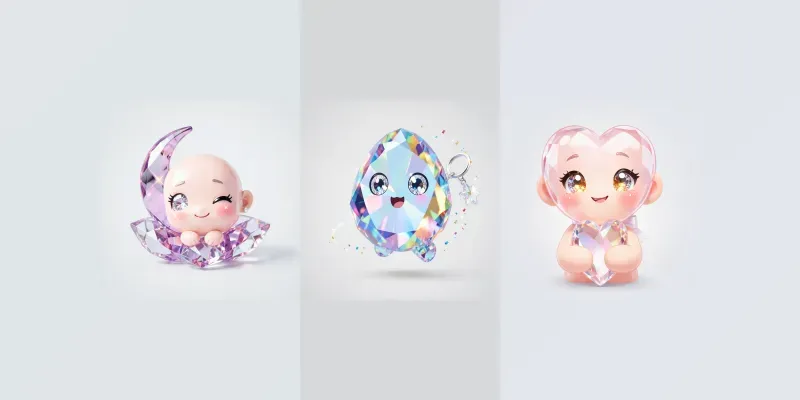 Kawaii Crystal Characters generated by undefined