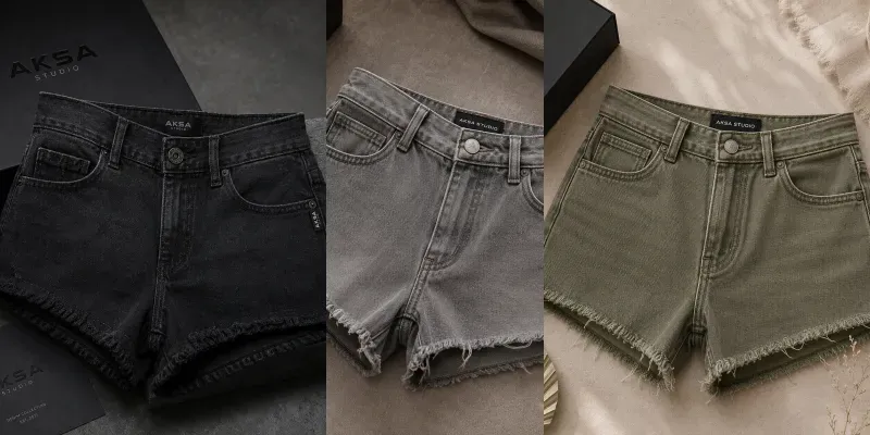 Women Denim Hotpants Mockups generated by undefined