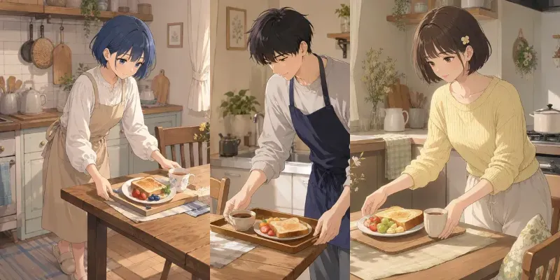 Soft Anime Spring Breakfasts generated by undefined
