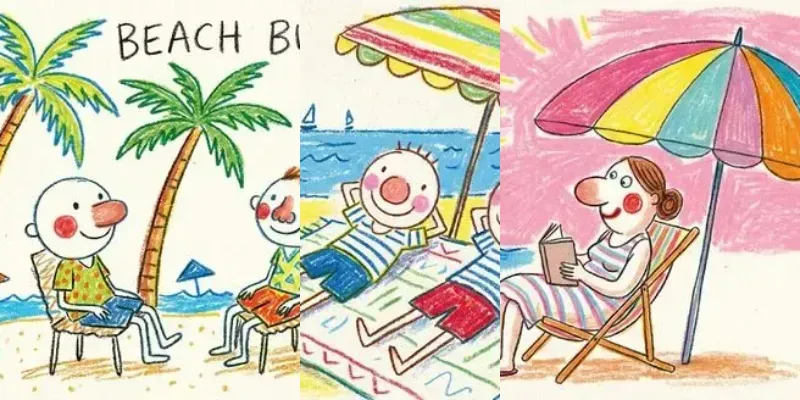 Naive Editorial Vacation Illustrations generated by undefined