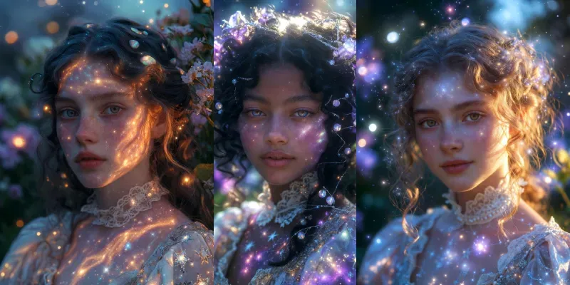 Celestial Victorian Starlight Portraits generated by undefined