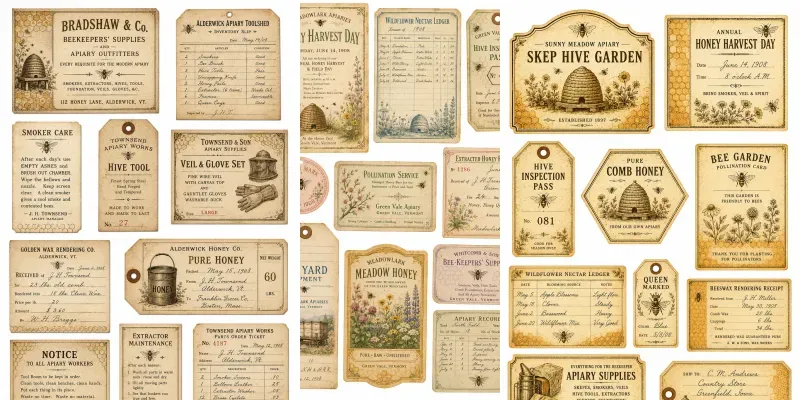 Beekeeper Apiary Ephemera Sheets generated by undefined