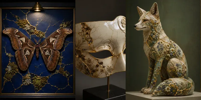 Kintsugi Herbarium Art generated by undefined