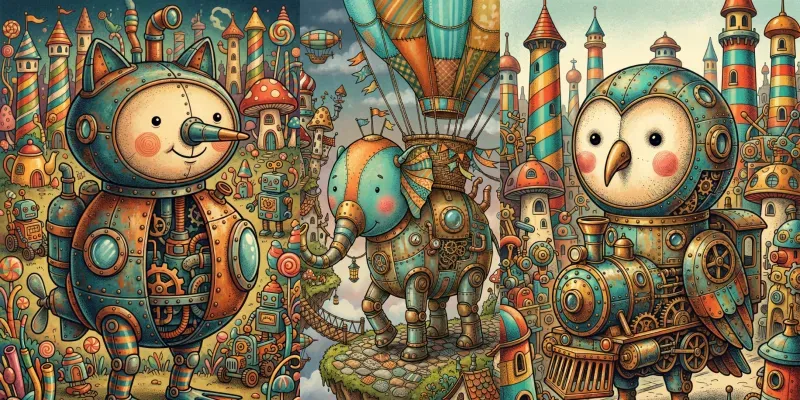 Whimsical Surreal Toy World Art generated by undefined