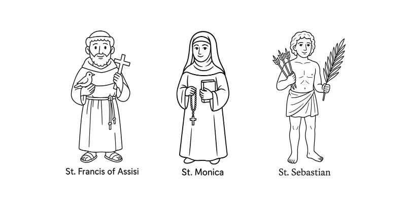 Catholic Saints Coloring Book Pages generated by undefined