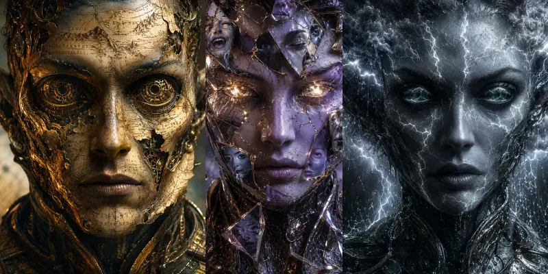 Fractured Cosmos Eyes Of Another Worlds generated by undefined