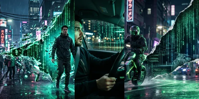 Cinematic Digital Matrix Simulation Glitches generated by undefined