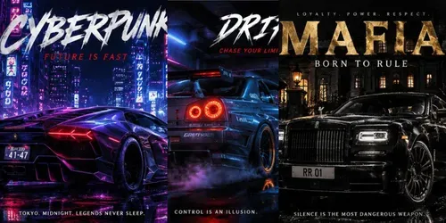 Cinematic Car Posters generated by chatgpt-image