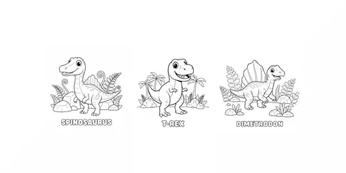 Dinosaur Coloring Pages For Kids generated by gemini-image