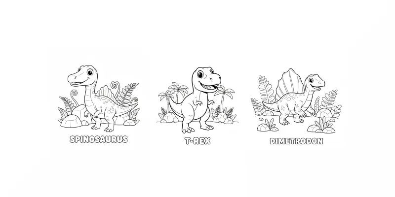 Dinosaur Coloring Pages For Kids generated by undefined