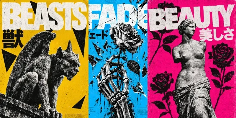 Brutalist Halftone Grunge Posters