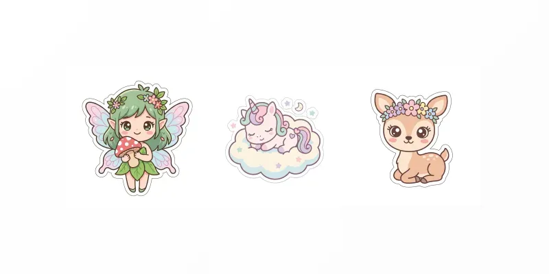 Cute Pastel Chibi Sticker Collections