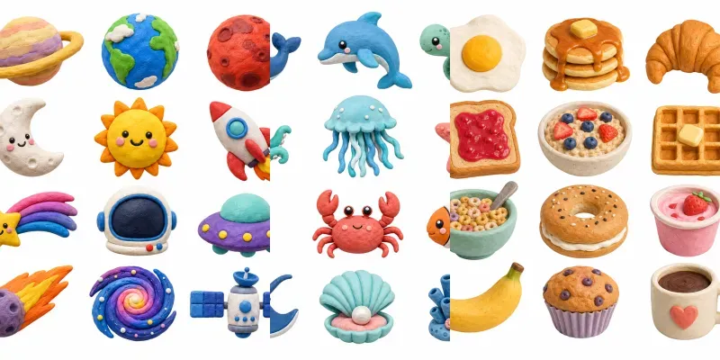 Claymation 3D Clipart Sets generated by undefined