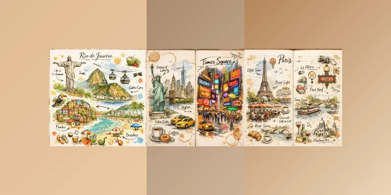 Urban Sketch Travel Infographic Packs Pro generated by undefined