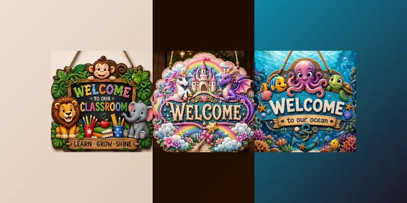 Creative Welcome Signs generated by undefined