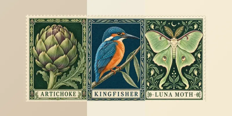 Engraved Nature Postage Stamps