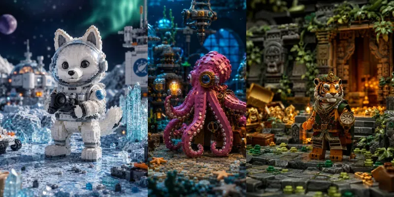 Brick Animal Diorama Adventures generated by undefined