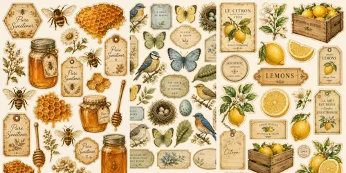 Vintage Junk Journal Ephemera Sheets generated by chatgpt-image