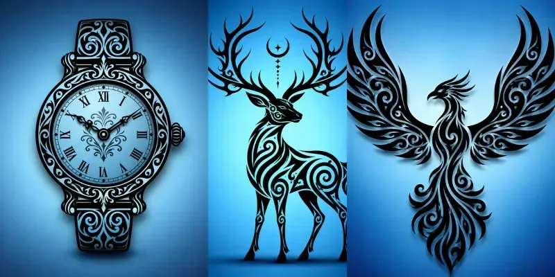 Tribal Silhouette Vector Art Generator generated by undefined