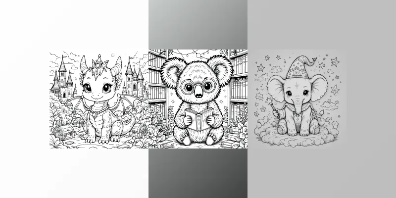 Kawaii Animal Coloring Books