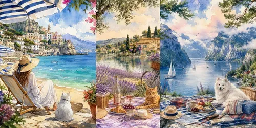 Coastal Watercolor Escapes generated by chatgpt-image