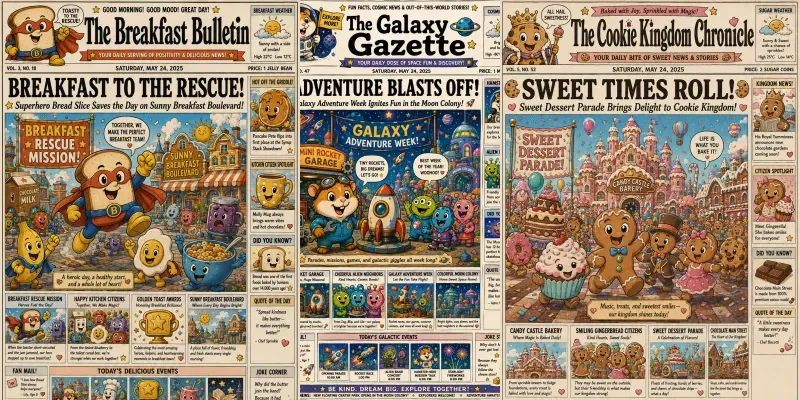 Cartoon Newspaper Front Pages generated by undefined