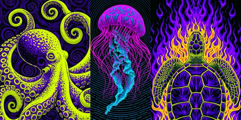 Psychedelic Neon Phone Wallpapers