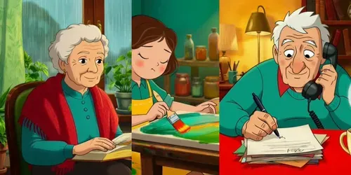 Cozy Editorial Gouache Interior Videos generated by grok-video