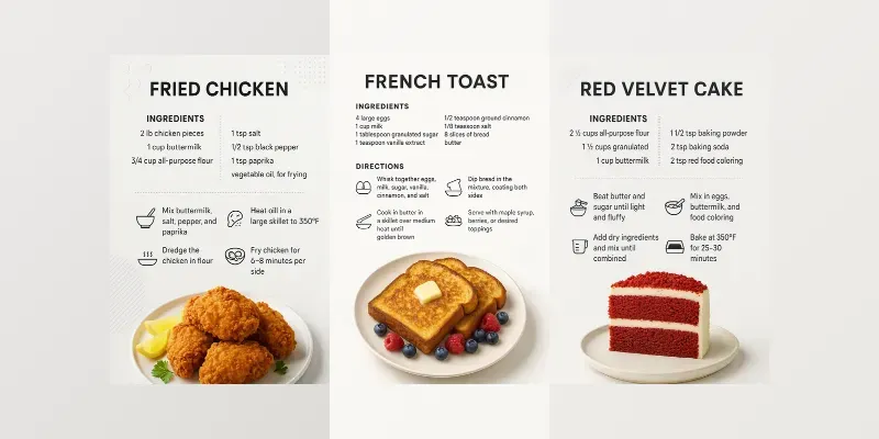 Minimalist Modern Recipe Instructions generated by undefined