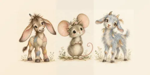 Eccentric Baby Animal Wall Art generated by chatgpt-image