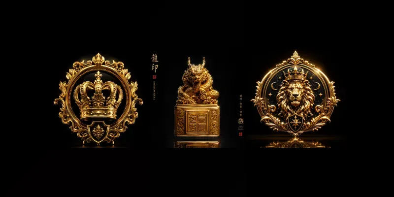 Luxury Golden Emblem Graphics generated by undefined