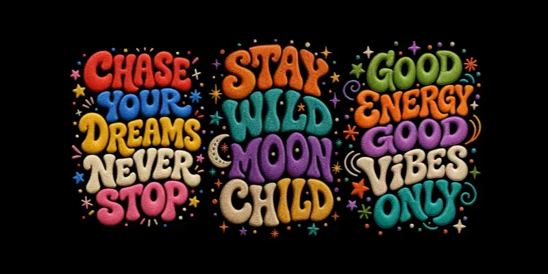 Groovy Quote Embroidery Style T Shirts generated by undefined
