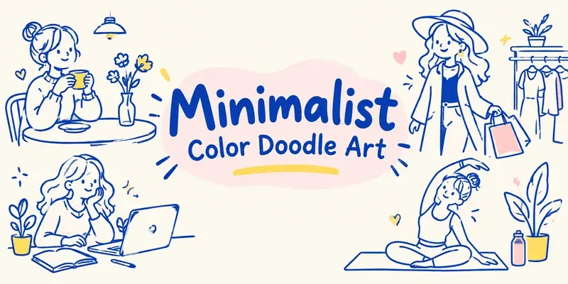 Minimalist Color Doodle Art generated by undefined