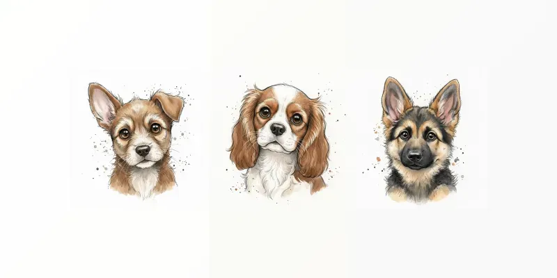 Whimsical Watercolor Puppies generated by undefined