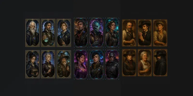 RPG Npc Portrait Card Sets generated by undefined